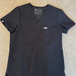 Women’s Figs Black Scrub Top